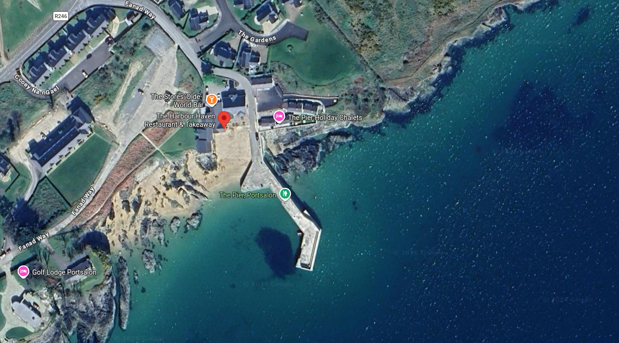 Map showing Harbour Haven Restaurant and Takeaway in Portsalon, Donegal